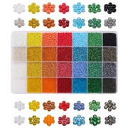 Seed beads sortiment. 2 mm. 28 farver mix. 22.000 stk. 